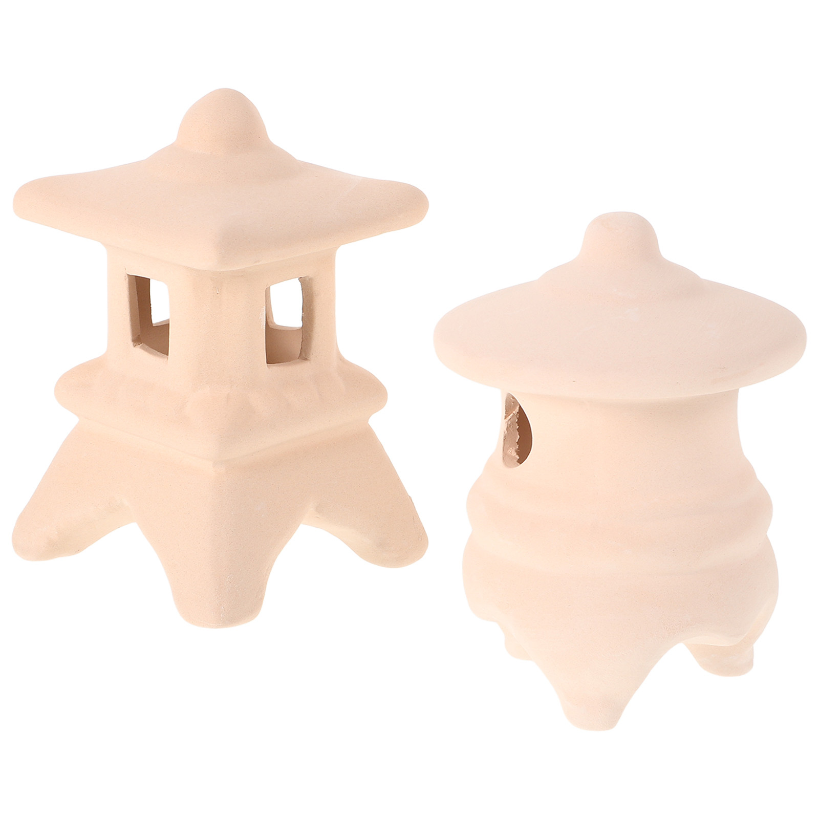 Hide Cave Ceramic - قطعتان من ديكور حوض السمك الخزفي